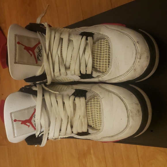 Men's White and Red Athletic Shoes - Picture 3 of 3